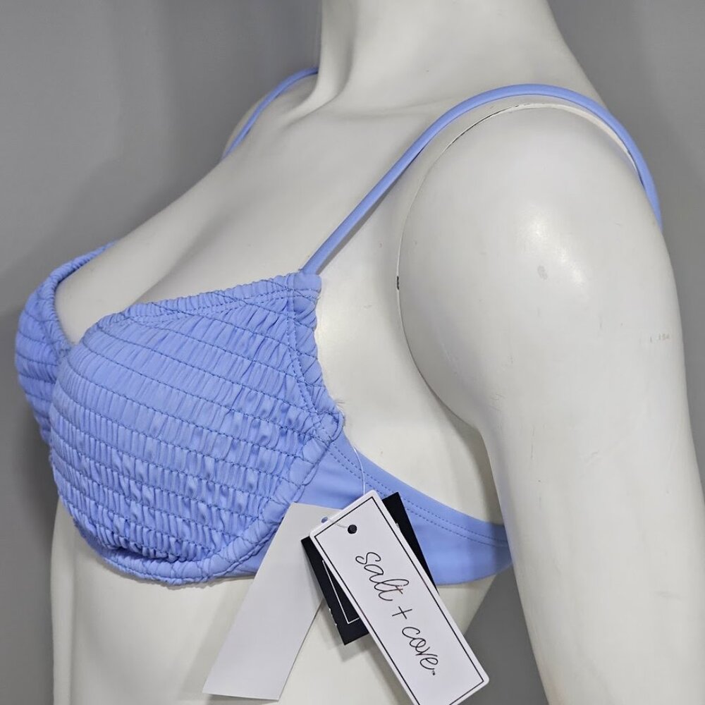Salt + Cove Juniors' Smocked Underwire Bikini Top - Picture 3 of 9